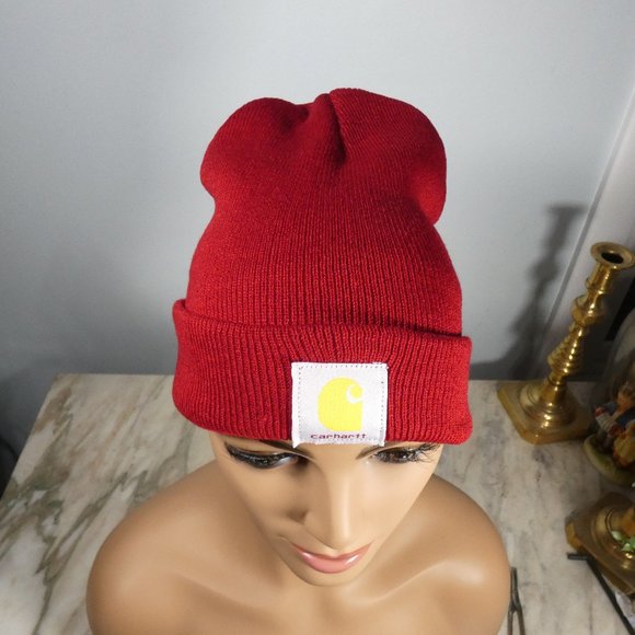CARHARTT Knit Cap Beanie Dark Red - Picture 6 of 8